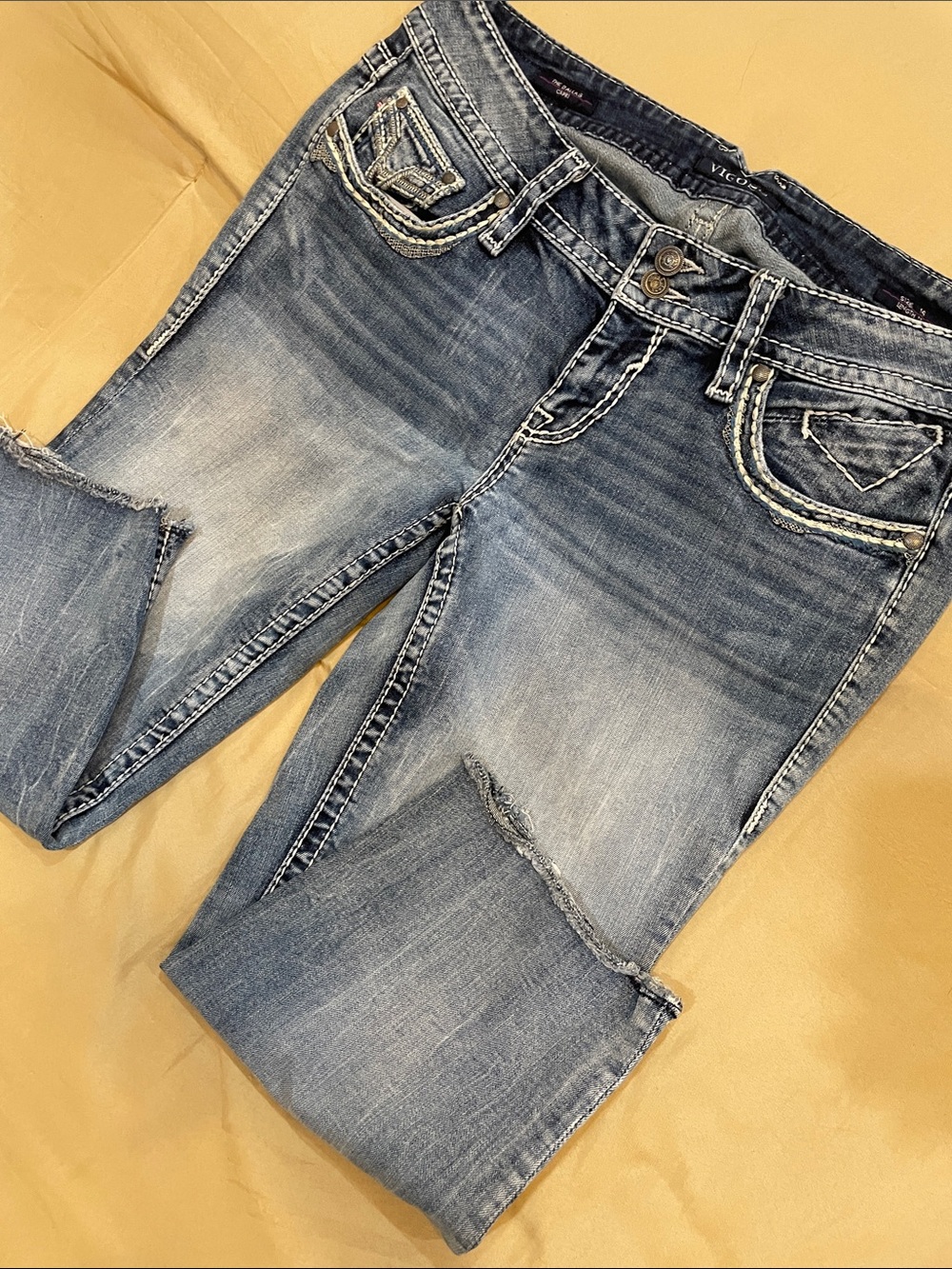 VIGOSS Women’s Cropped Low-Rise Blue Denim Jeans  Sz 12